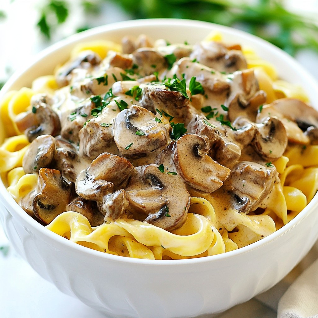 Hearty Beef Mushroom Stroganoff Comfort Dish Recipe