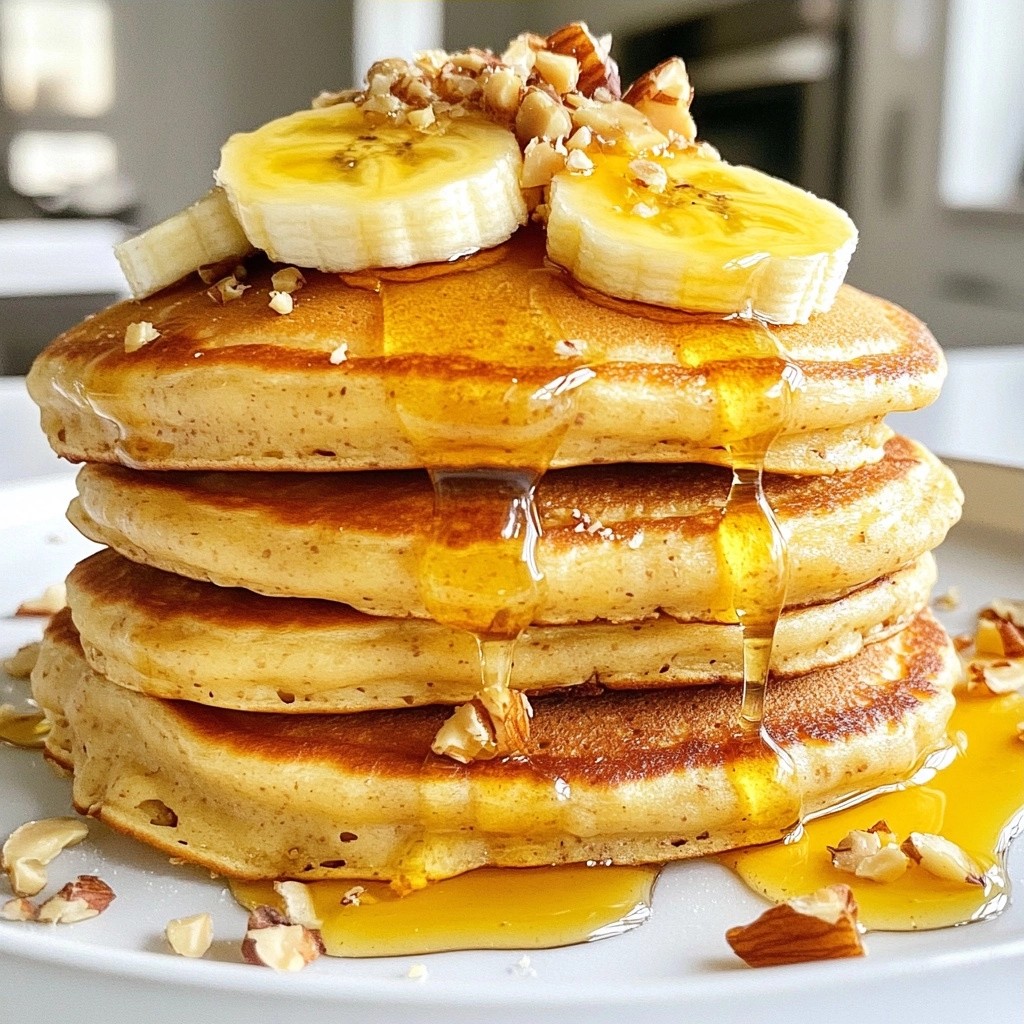 Fluffy Pancakes with Almond Butter and Honey Delight
