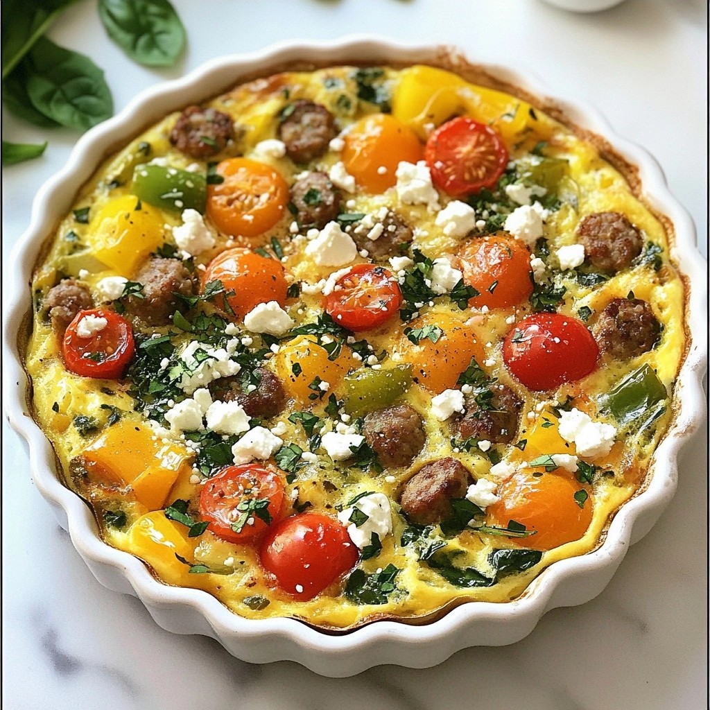 Herbed Brunch Vegetable and Turkey Sausage Frittata Recipe