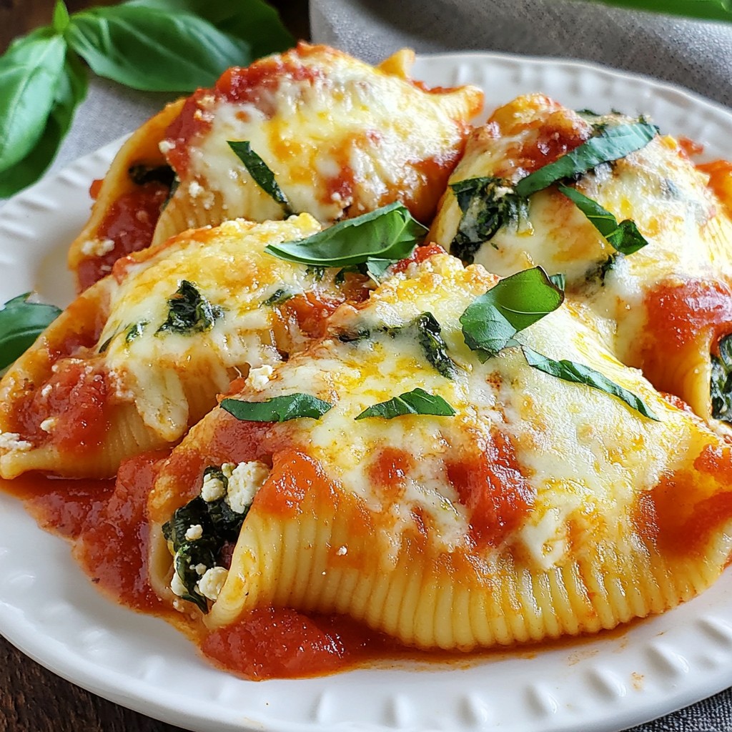 Cheesy Breakfast Spinach and Ricotta Stuffed Shells