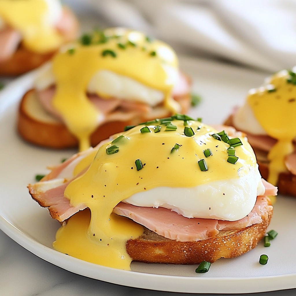 Rich Brunch Eggs Benedict with Turkey Ham Delight