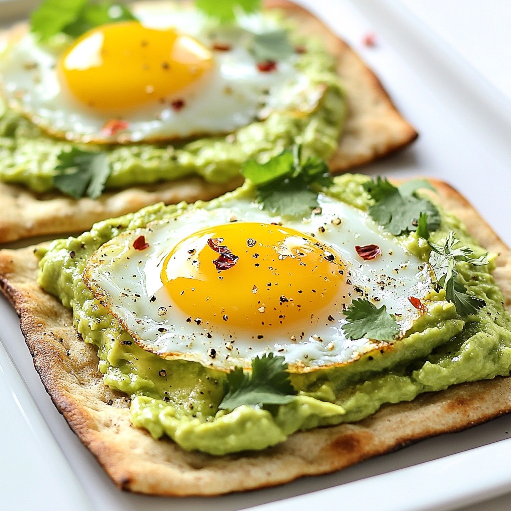 Quick Breakfast Avocado and Egg Flatbread Delight
