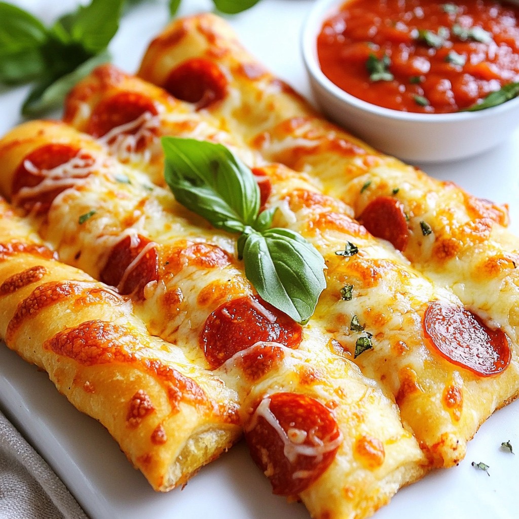 Pepperoni Pizza Roll Breadsticks Savory Snack Delight