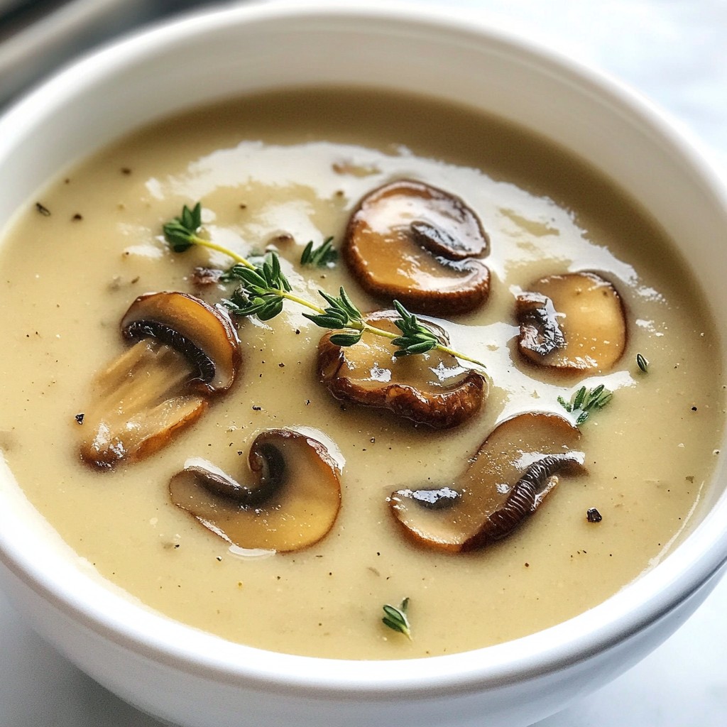 Easy Creamy Mushroom Thyme Soup Comforting Delight