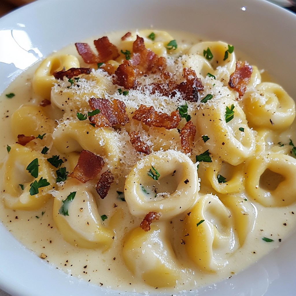 Tortellini Carbonara Creamy and Flavorful Delight