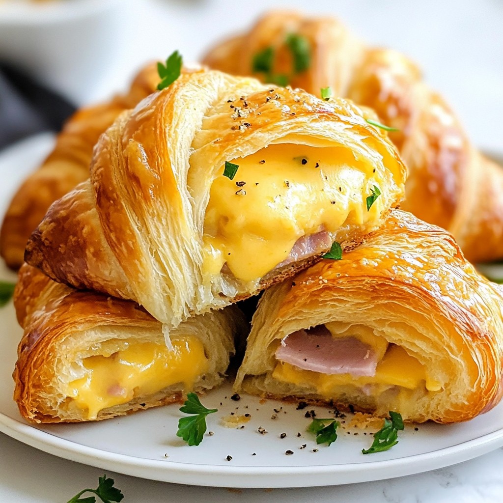 Baked Ham and Cheese Croissants Flavorful and Simple