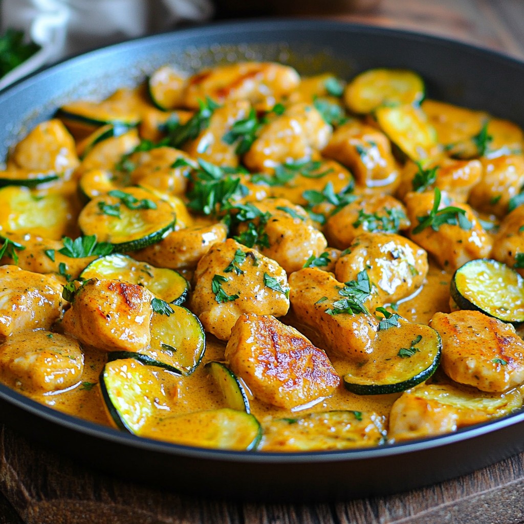 Creamy Paprika Zucchini Chicken Skillet Delight