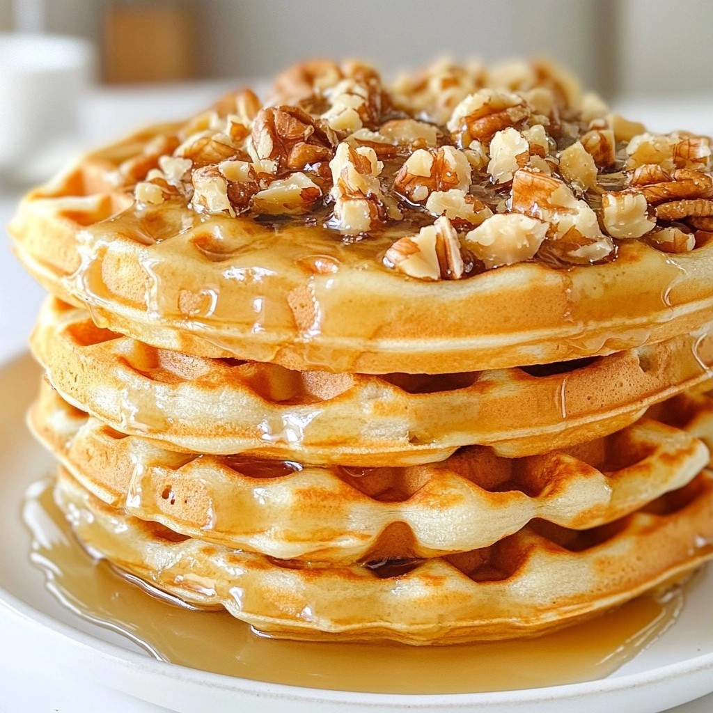 Crispy Waffles with Nutty Maple Glaze Easy Recipe