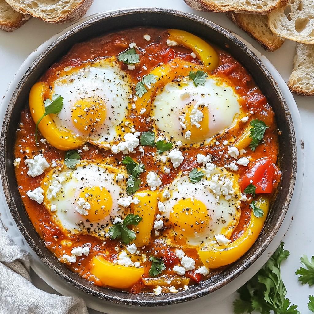 Spicy Breakfast Shakshuka with Bell Peppers Delight