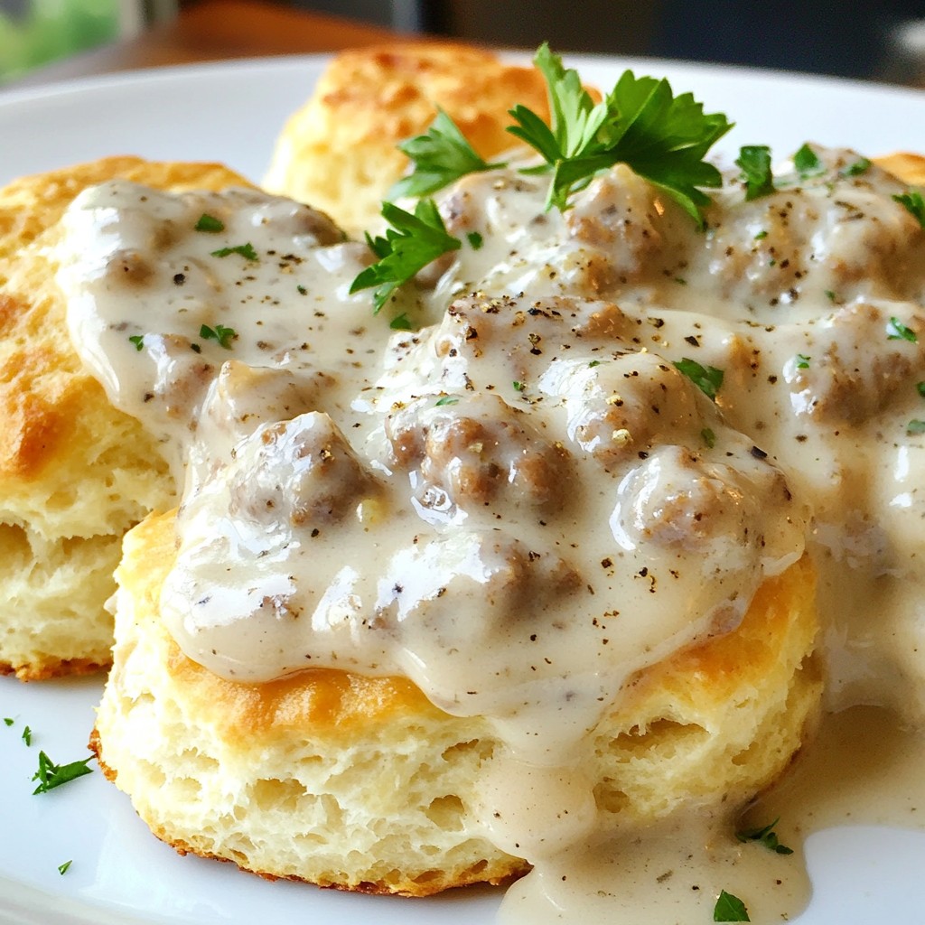 Sausage Gravy with Southern Biscuits Simple Recipe