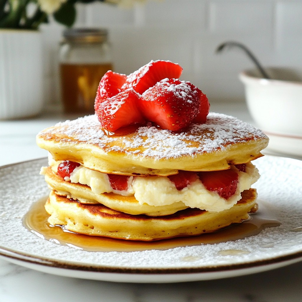 Fluffy Morning Strawberry Cheesecake Pancakes Recipe