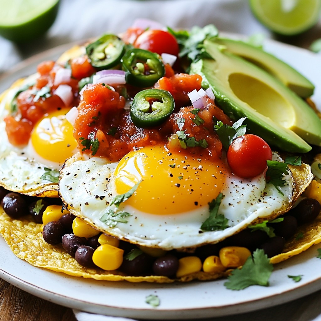 Spicy Breakfast Huevos Rancheros with Avocado Delight