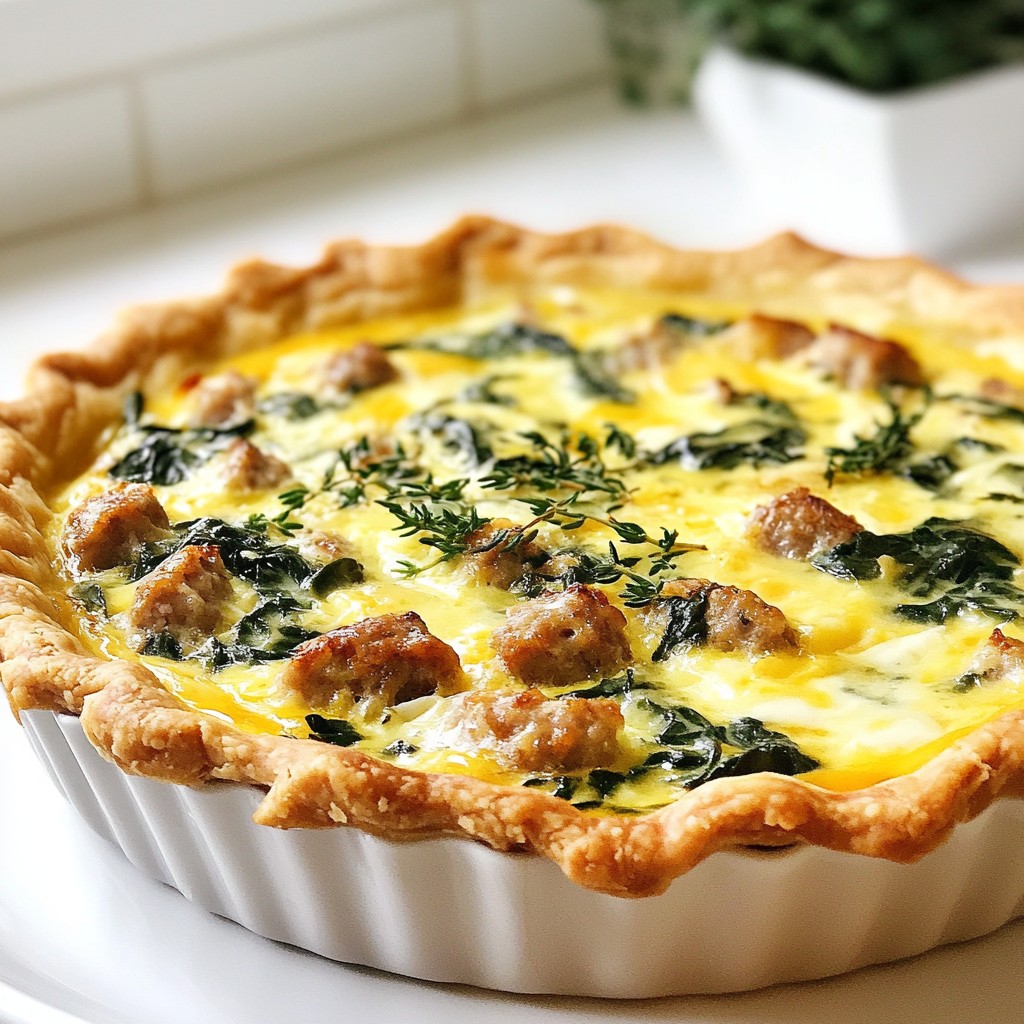 Savory Brunch Spinach and Chicken Sausage Quiche Delight