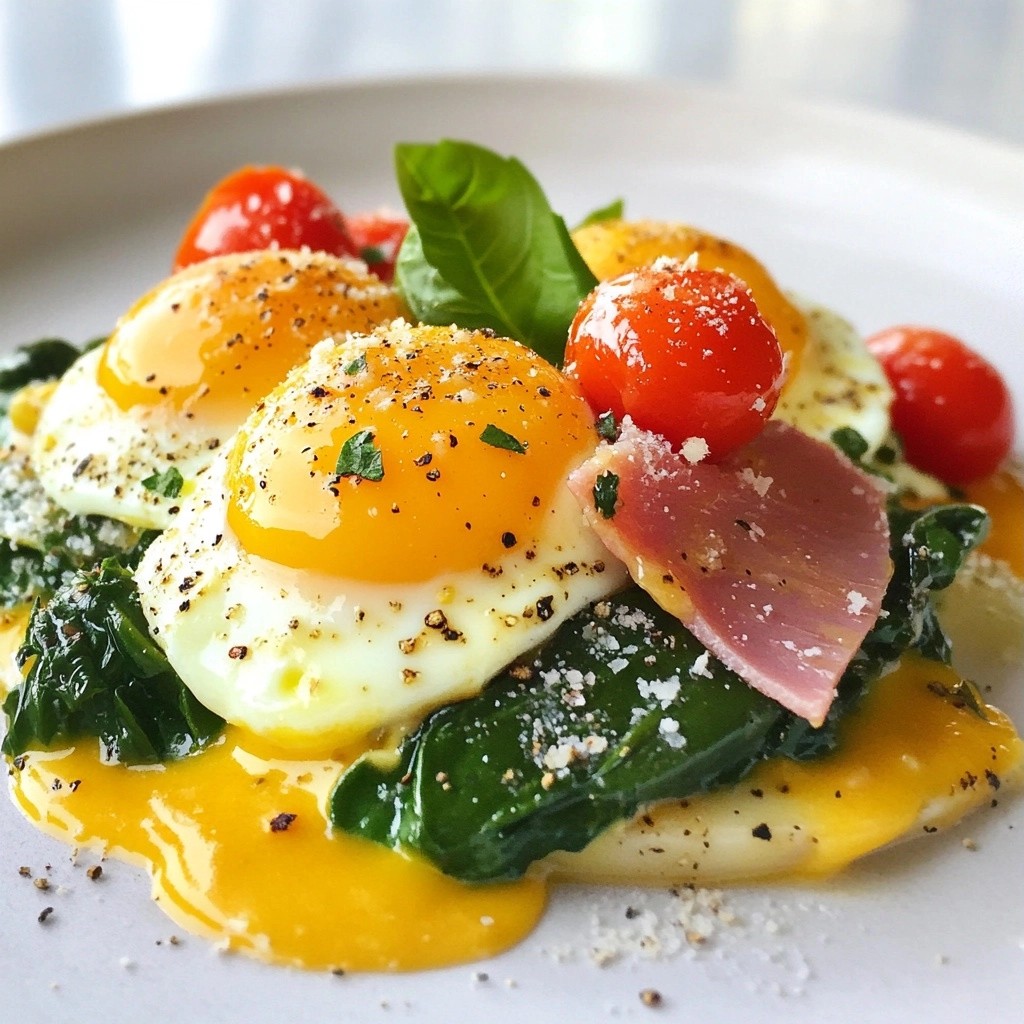 Savory Brunch Turkey Ham and Egg Florentine Delight
