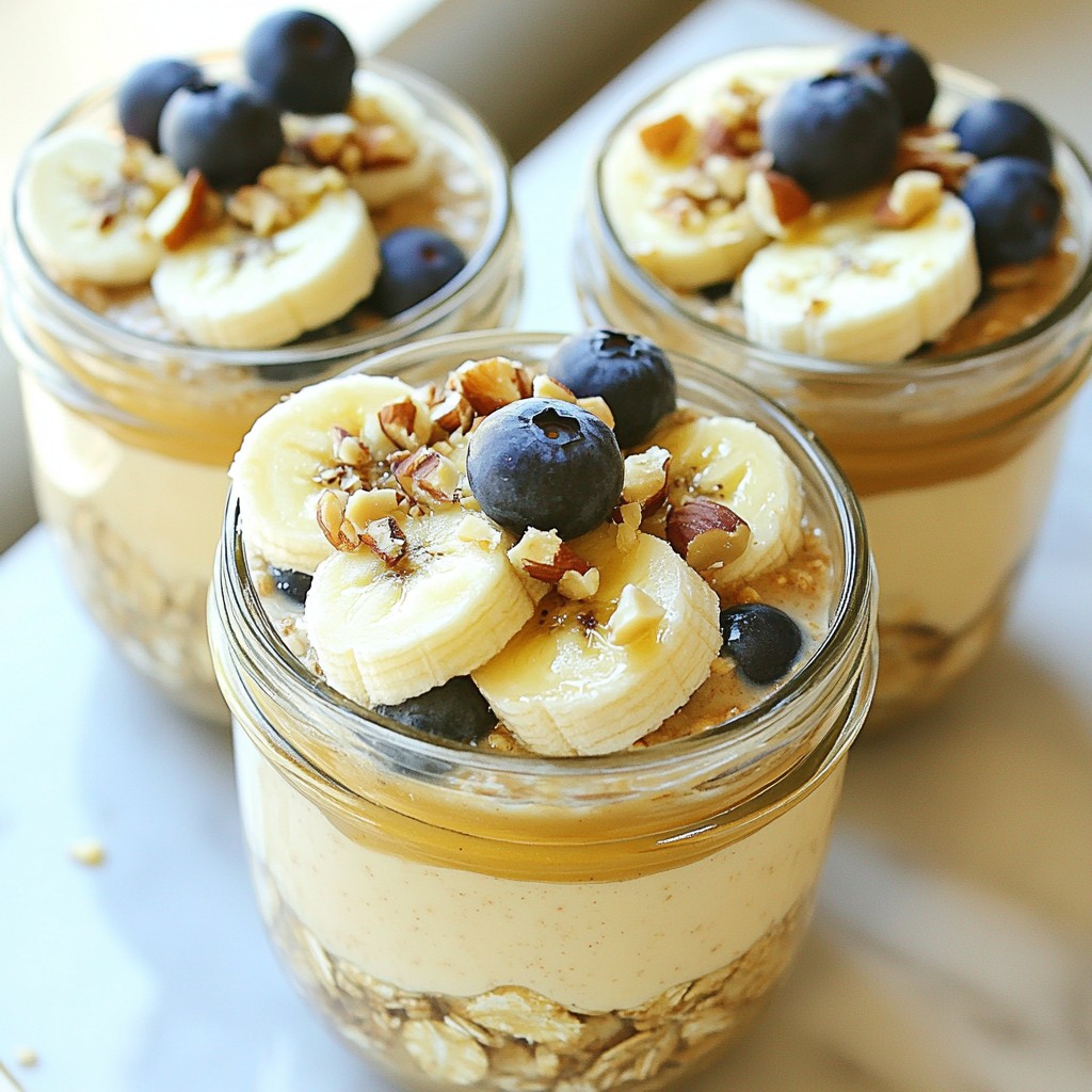 Overnight Breakfast Oats with Almond Butter Delight