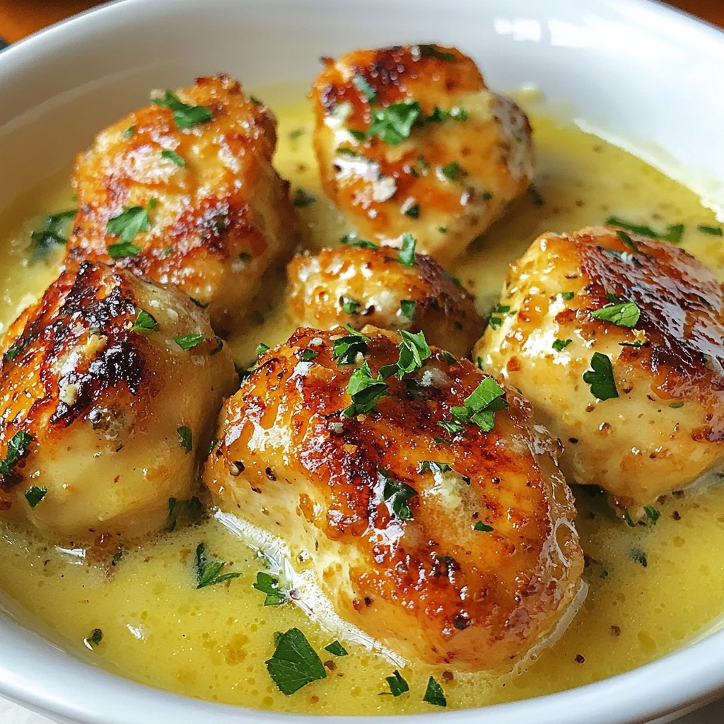 Garlic Butter Chicken Bites with Parmesan Cream Sauce