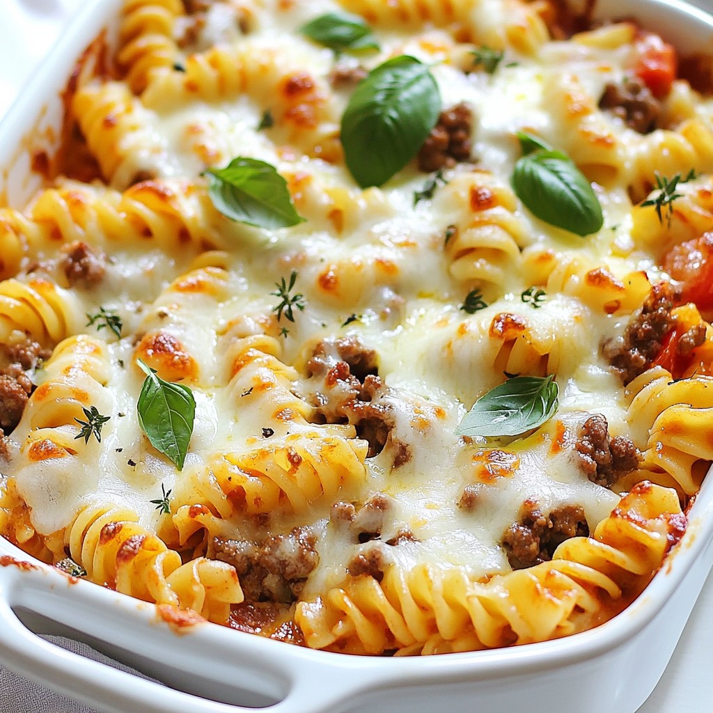 Cheesy Beef Rotini Bake Savory Comfort Food Delight