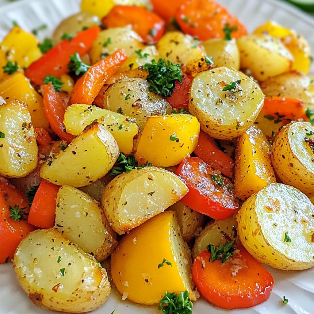 Garlic Herb Roasted Potatoes and Veggies Delight