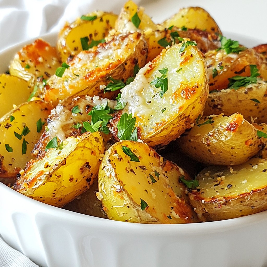 Crispy Garlic Parmesan Potato Wedges Simple Recipe