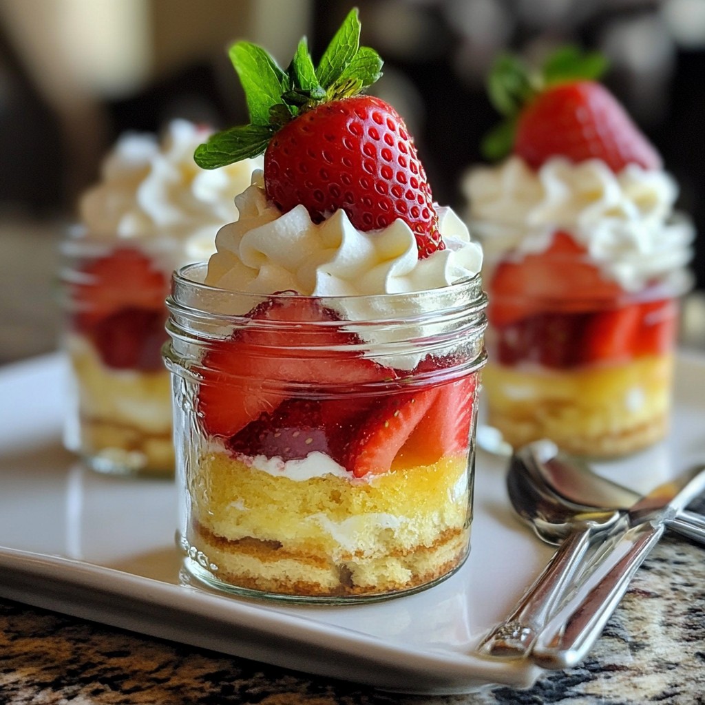 Classic Strawberry Shortcake Parfait Jars Delightful Treat
