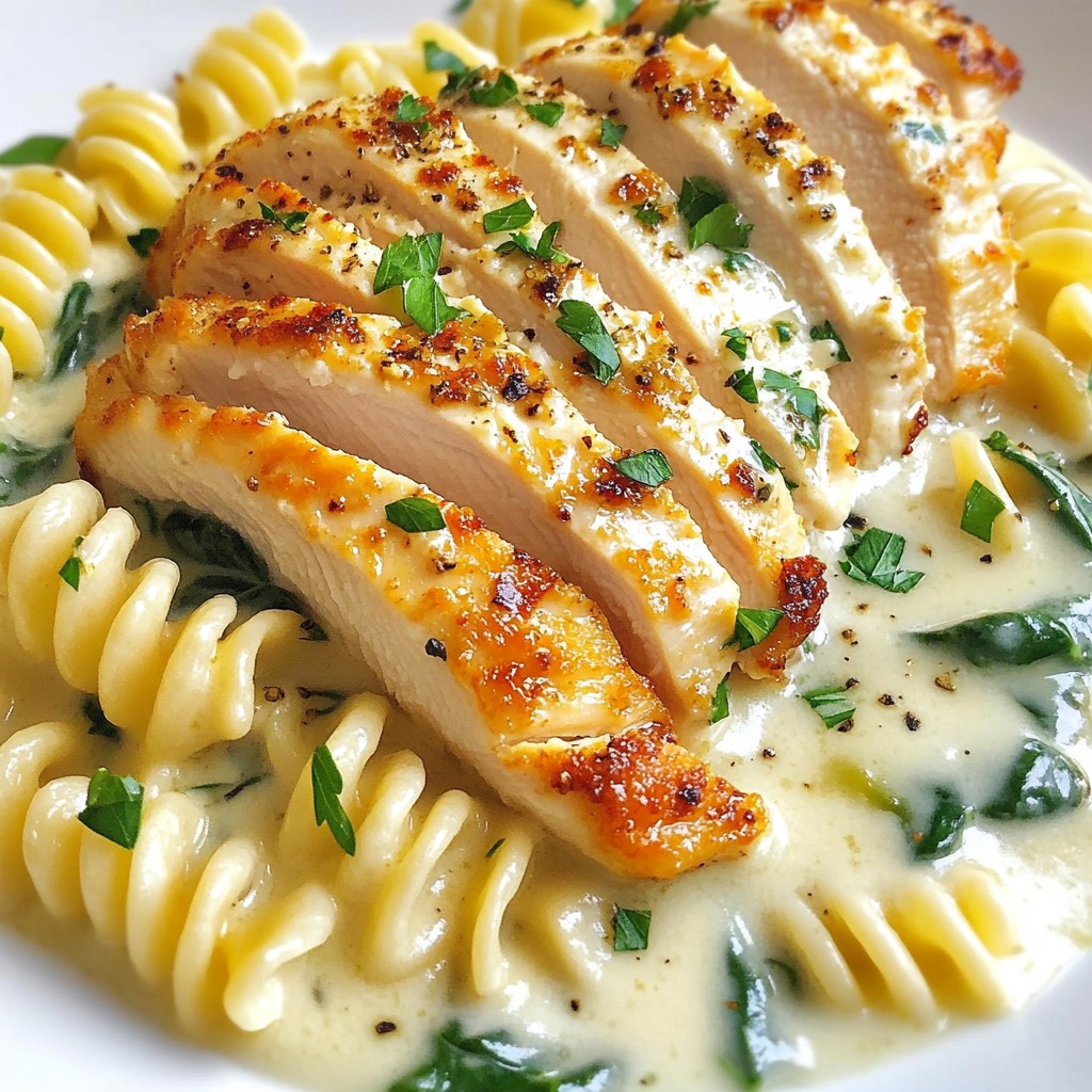 Creamy Garlic Parmesan Chicken with Twisted Pasta Delight