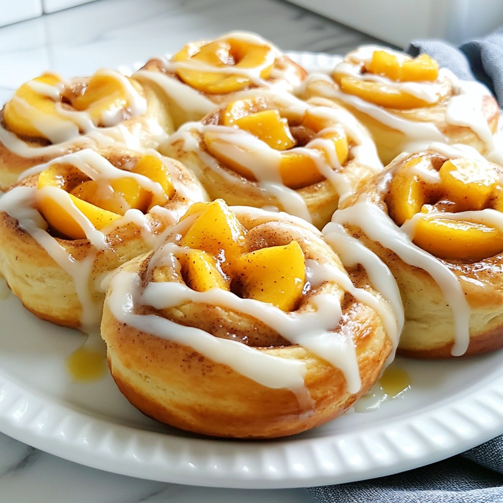 Peach Pie Cinnamon Rolls Tasty and Simple Treat