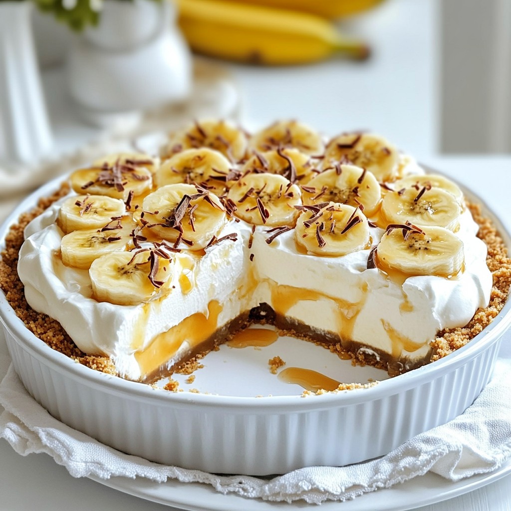 No-Bake Banana Caramel Cream Pie Delightful Treat